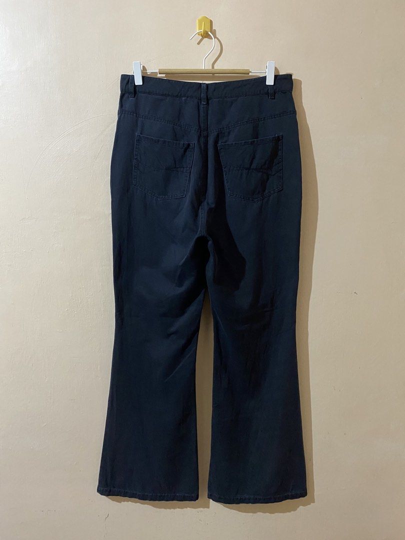 Balenciaga Flared Pants (Category: Luxury Apparel) located in Naga. Submitted by dailyshipped (Listing ID 1461541400, Image 2). Description: Size: XS on tag Actual measure waistline: 16” Length: 41.5” Hem: 11” Rise: 13” Color rate: 9/10 Issue: minimal flaws/sign of use Need wash.