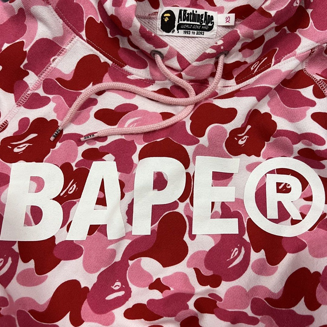 bape pink camou (Category: Sets or Coordinates) located in Quezon City. Submitted by __bbbooo (Listing ID 1461339547, Image 3). Description: customize bape pink camou. set crop hoodie & micro short size small .