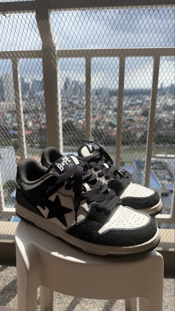 Bape SK8 Sta (black) (Category: Casual Shoes) located in Makati City. Submitted by foojustin (Listing ID 1461384031, Image 1). Description: Legit A Bathing Ape Bape SK8 Sta black and white suede sneakers (resembles the “Black Suede” or panda-style colorway) Minor discoloration sa suede pero good as new. With OG box 8.5 US mens Got as a gift from Commonwealth. Legit RFS: decluttering .