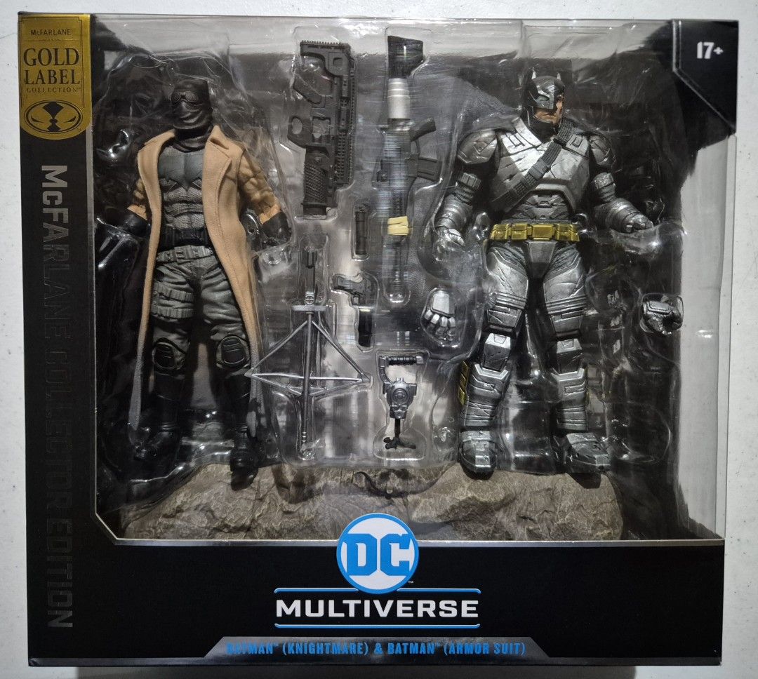 Batman Collection (Category: Figurines & Statues) located in Muntinlupa City. Submitted by royalstar-4914 (Listing ID 1461395974, Image 2). Description: Batman Collection 1) Batman - Kingdom Come(Patina Edition) - Mc Farlane Toys EXCLUSIVE(2024) - Authenticated Limited Edition(6400 pcs only) - Mint In Sealed Box 2) Batman(Knightmare) & Batman(Armor Suit) - Back in Box but NEVER played with - Box in very good condition since it's from my personal 