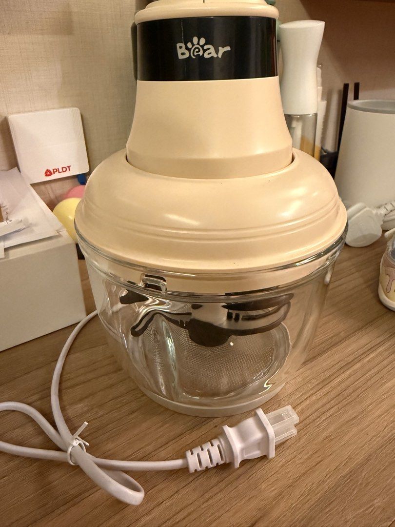 Bear Electric Food Processor 2L Glass Cup (Category: Other Kitchenware & Tableware) located in Taguig. Submitted by PF910 (Listing ID 1461549143, Image 2). Description: RFS: Given as a gift. We already have a food processor. - Bear Electric Food Processor - Large 2L Glass Cup Capacity - Adjustable Speed Settings - Ideal for Grinding Meat & Vegetables - Perfect for Making Baby Food - Heavy-Duty Design - Plug Included.