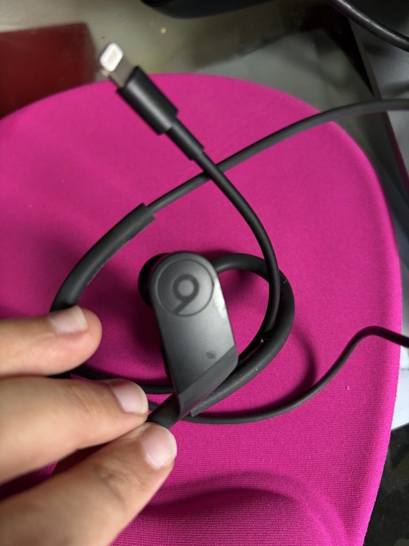 Beats Powerbeats A2015 Wireless Earphones (Category: Earphones) located in Rizal. Submitted by happyhauls22 (Listing ID 1461361987, Image 1). Description: - Beats Powerbeats3 Wireless Earphones - Secure ear hook design, perfect for workouts - Vibrant orange accents - Good working condition - Includes Lightning charging cable.