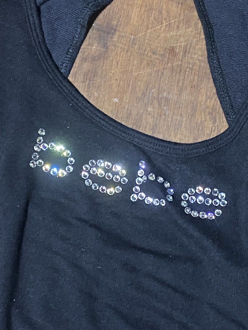 Bebe Rhinestone Jumpsuit/Cat suit (Category: Jumpsuits) located in Quezon City. Submitted by iyahbananax (Listing ID 1461533484, Image 3). Description: Bebe Rhinestone Jumpsuit/Cat suit size: xs-s ₱450 in good condition, rhinestone still complete and no pinholes 📍quezon city.