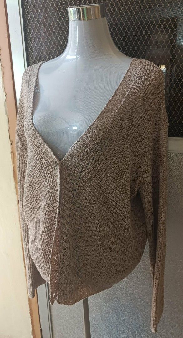 Beige Knit Button-Up Cardigan (Category: Coats, Jackets and Outerwear) located in Cebu City. Submitted by violacloset (Listing ID 1461462706, Image 3). Description: Measurements: length: 24 1/2 width: 23 1/2.