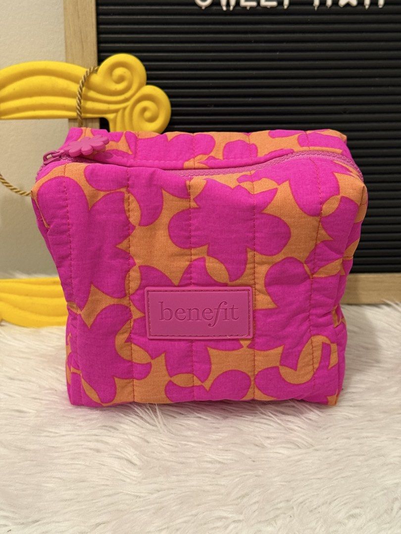 Benefit pink pouch (Category: Makeup) located in Quezon City. Submitted by quirksandcurls (Listing ID 1461343521, Image 1). Description: .