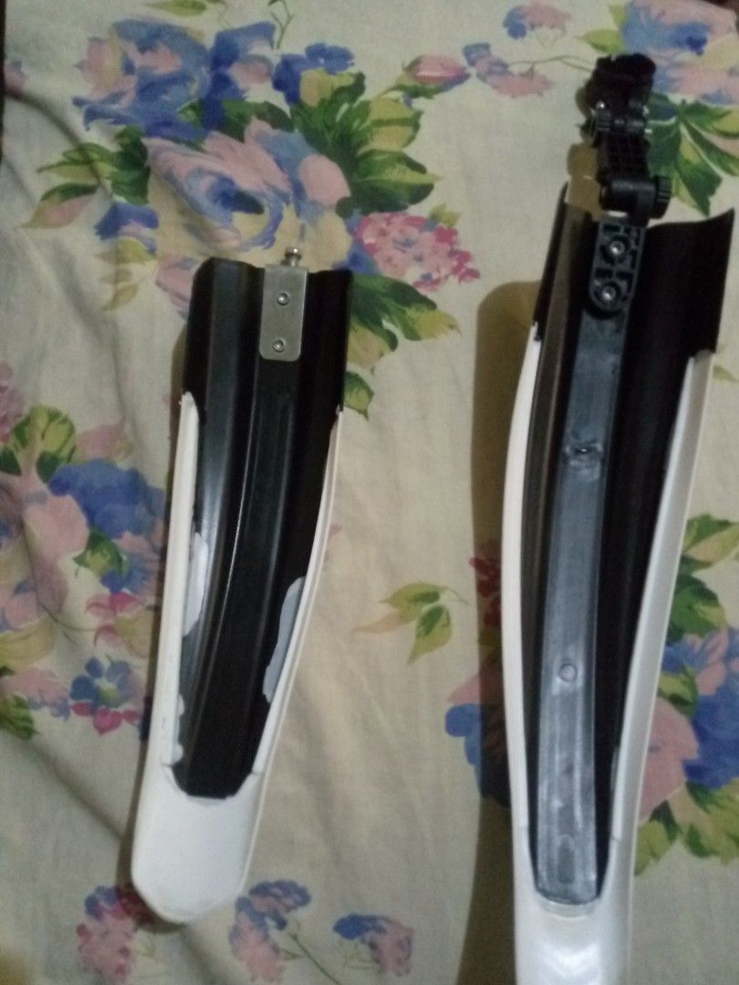 Bicycle Fenders Mudguards Set (Category: Bicycles) located in Manila. Submitted by shopwithrye (Listing ID 1461362591, Image 3). Description: - Set of bicycle fenders - Color: Black with white trim - One fender features an adjustable mount - Keeps you clean from mud and splashes - Universal fit for most bicycles - Simple and easy installation.