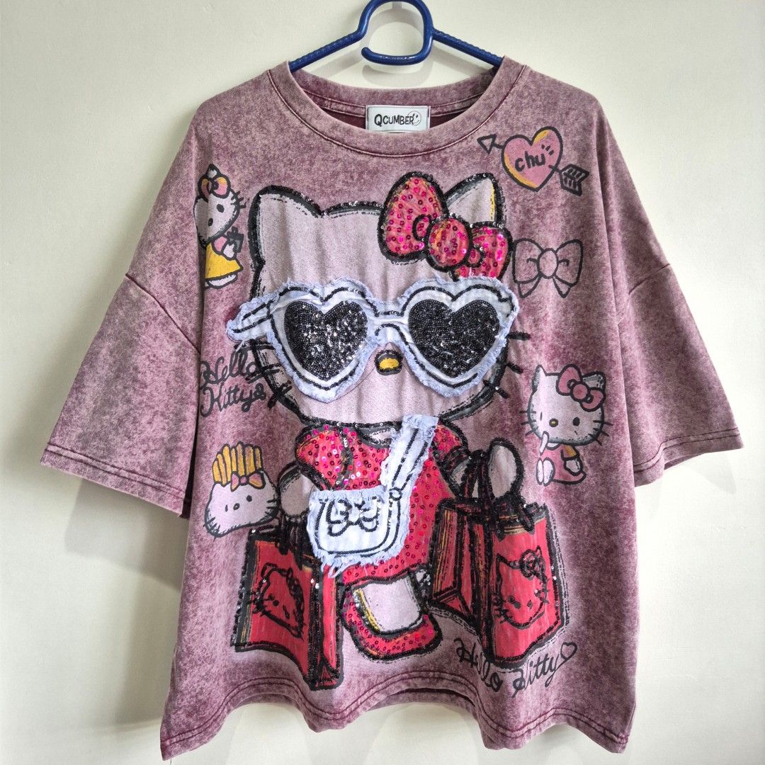 BKK Hello Kitty Sequin Details boxy shirt (Category: Shirts) located in Makati City. Submitted by nkris07 (Listing ID 1461385785, Image 3). Description: from Bangkok like brandnew, worn once boxy type (25x24) plus size/oversize super cute & nice 🩷 back to back .