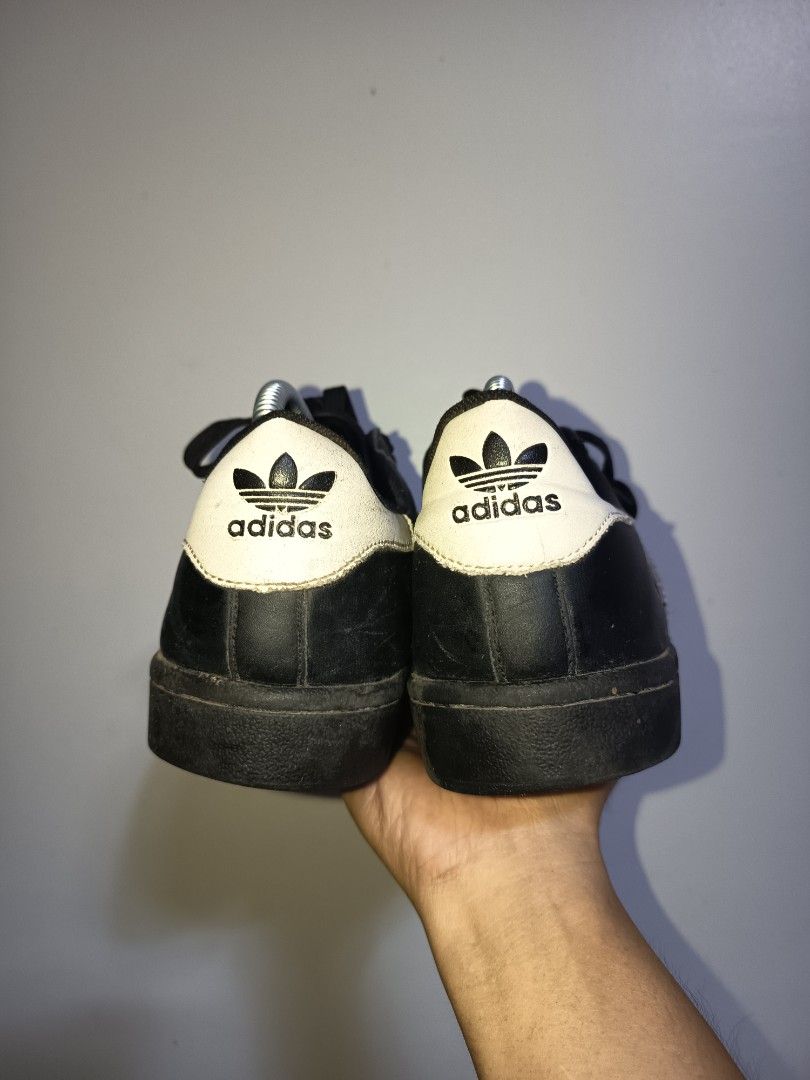 Black adidas Superstar sneakers (Category: Sneakers) located in Pasay City. Submitted by ODDXX (Listing ID 1461451778, Image 3). Description: Black adidas Superstar sneakers No Size Tag but probably fit to 8.5/9Men Very Good Condition 799+SF Only!.