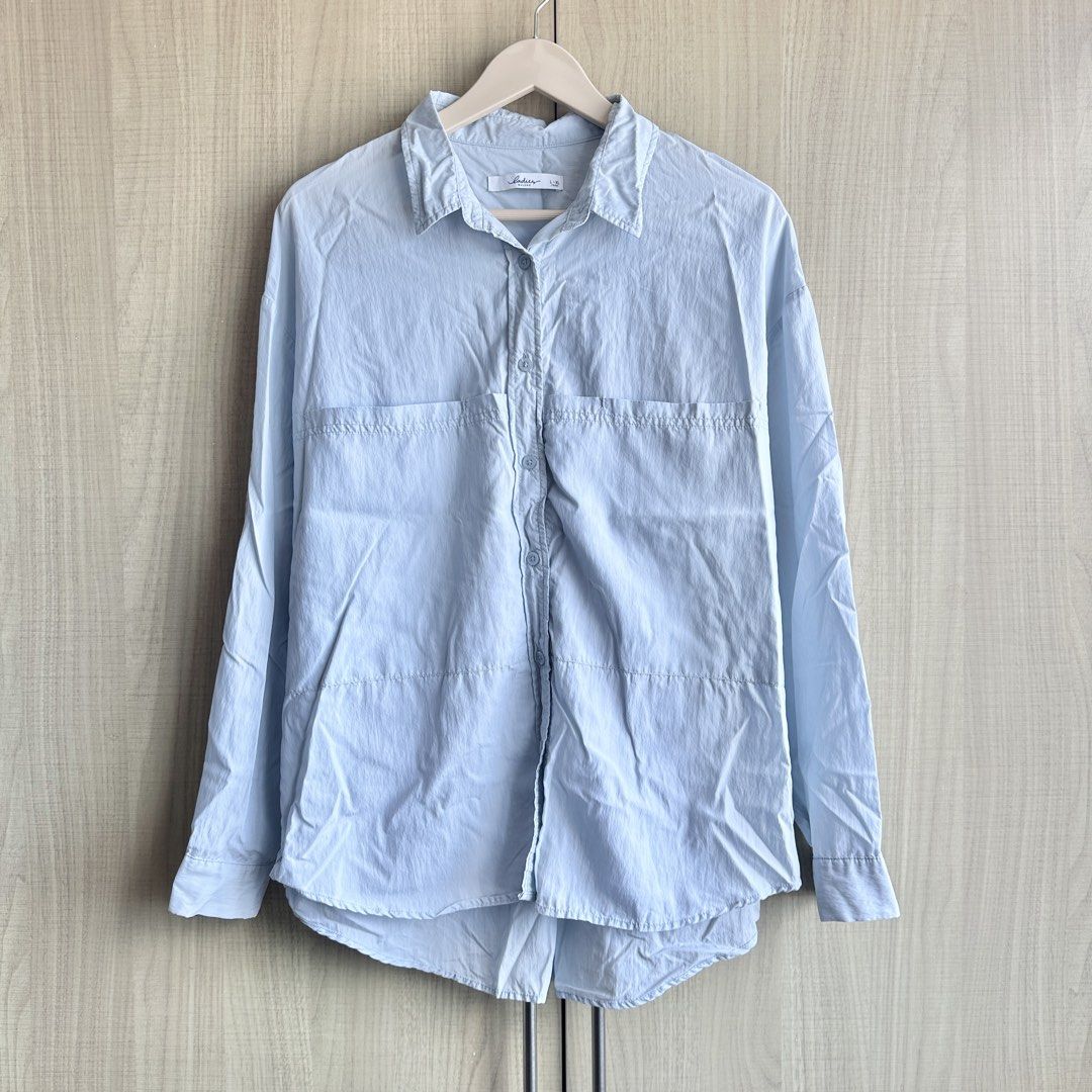 Blue Gray Buttondown (Category: Longsleeves) located in Makati City. Submitted by alilbitofeverything.ph (Listing ID 1461370477, Image 1). Description: 📍Makati Size: large-extra large No flaws.