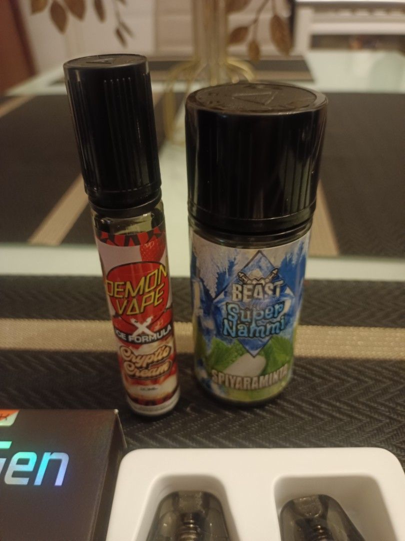 BLVCK NexGen Pod Kit with E-liquids (Category: Everything Else Others) located in Quezon City. Submitted by detaglejac52593 (Listing ID 1461560929, Image 3). Description: - BLVCK NexGen pod system - Includes pod and charging cable - Comes with 2 e-liquids: Demon Vape Ice Formula (Strawberry) and Beast Super Nammi (Spicy Mint) - Ideal for convenient, on-the-go vaping.