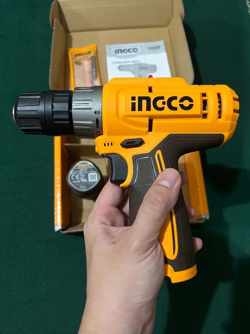 Brand New Ingco Cordless Drill Driver 12v (Category: Construction Tools & Equipment) located in Rizal. Submitted by laniscollection (Listing ID 1461339735, Image 2). Description: Brand New 12v Original Ship via jnt, lalamove Loc: San Mateo, Rizal.