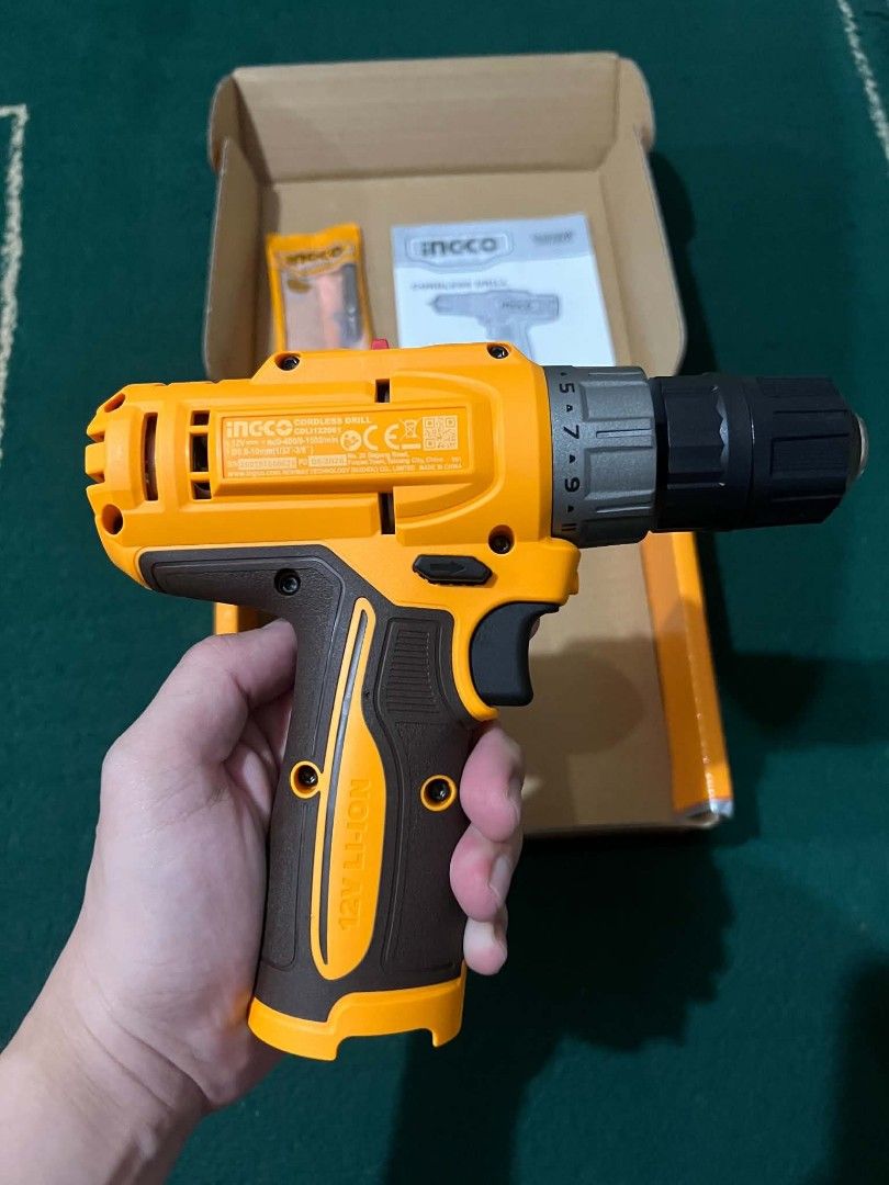 Brand New Ingco Cordless Drill Driver 12v (Category: Construction Tools & Equipment) located in Rizal. Submitted by laniscollection (Listing ID 1461339735, Image 3). Description: Brand New 12v Original Ship via jnt, lalamove Loc: San Mateo, Rizal.