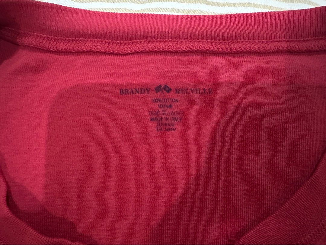 BRANDY MELVILLE ZELLY RED TOP (Category: Shirts) located in Paranaque City. Submitted by dolli_ (Listing ID 1461407656, Image 2). Description: - one size fits all - no tag - used once to try on (bought for 1500 PHP) - no flaws - shipping via lalamove / jnt - paranaque or taft area - can do meet ups in taft mcdo/csb.