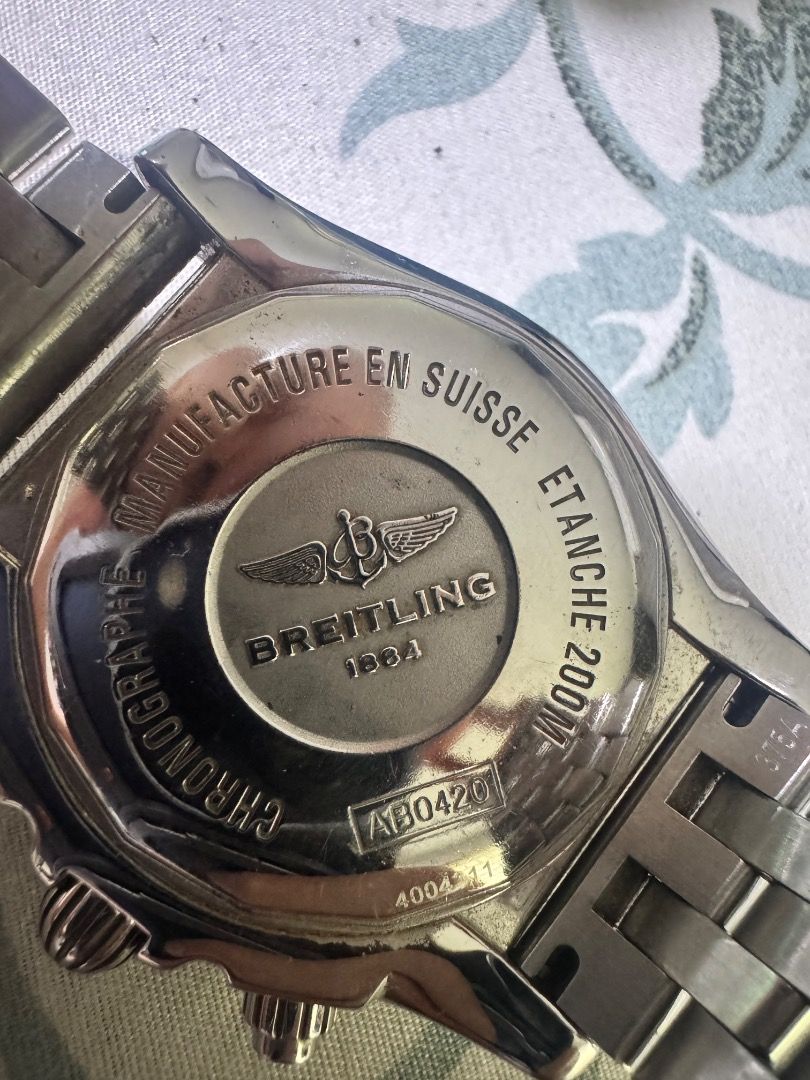 Breitling Chronometre 44mm (Category: Luxury Watches) located in Caloocan City. Submitted by dave235 (Listing ID 1461463445, Image 2). Description: - Breitling Chronometre 44mm Chrono-matic watch - Stainless steel band and case - Rotating bezel with tachymeter scale - Functional chronograph - First Owner - With box/warranty/receipt/manual - Willing to meet up in Manila/Bulacan - Cash or Bank Transfer.