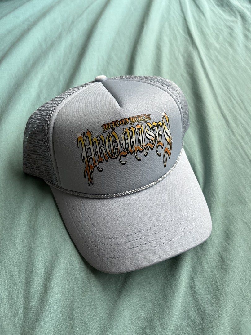 BROKEN PROMISES TRUCKER HAT (Category: Caps & Hats) located in Quezon City. Submitted by headline. (Listing ID 1461513122, Image 1). Description: BROKEN PROMISE TRUCKER HAT SNAPBACK EXCELLENT CONDITION FOR ONLY:700php +SHIPPING FEE.