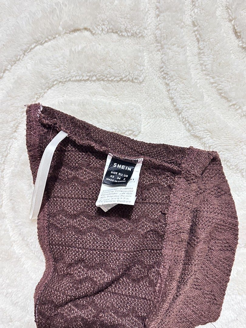 Brown Shein Tube Top (Category: Others Tops) located in Santa Maria. Submitted by asdfghzl (Listing ID 1461518390, Image 2). Description: Used twice S Brown Top Shein.
