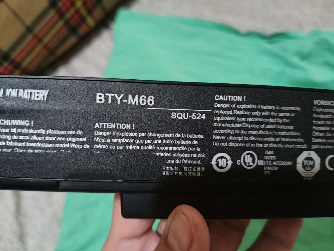 BTY-M66 Black Laptop Battery (Category: Chargers) located in Marikina City. Submitted by lorence11 (Listing ID 1461537791, Image 2). Description: - Black laptop battery - Standard size - Ready for a new owner - Feel free to ask questions!.