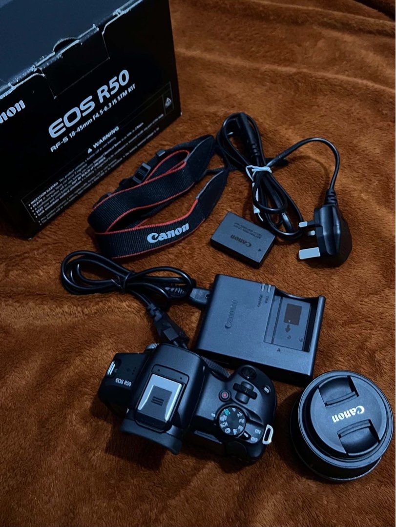 Canon Eos R50 (Category: Cameras) located in Pasig City. Submitted by bycc__ (Listing ID 1461528423, Image 3). Description: For Sale or Trade to Sony a6400 or Zve10 Below 3k SC Inclusions: Body Kit Lens Charger Battery Box Camera Bag Camera Strap Lens Cap No issue MOP💸: Gcash Gotyme shipping is shouldered by the buyer Around metro manila or pampanga area J&t or lalamove 🛵 Meet up around Metro Manila or Bulacan Chat me thru carousell chat💬.