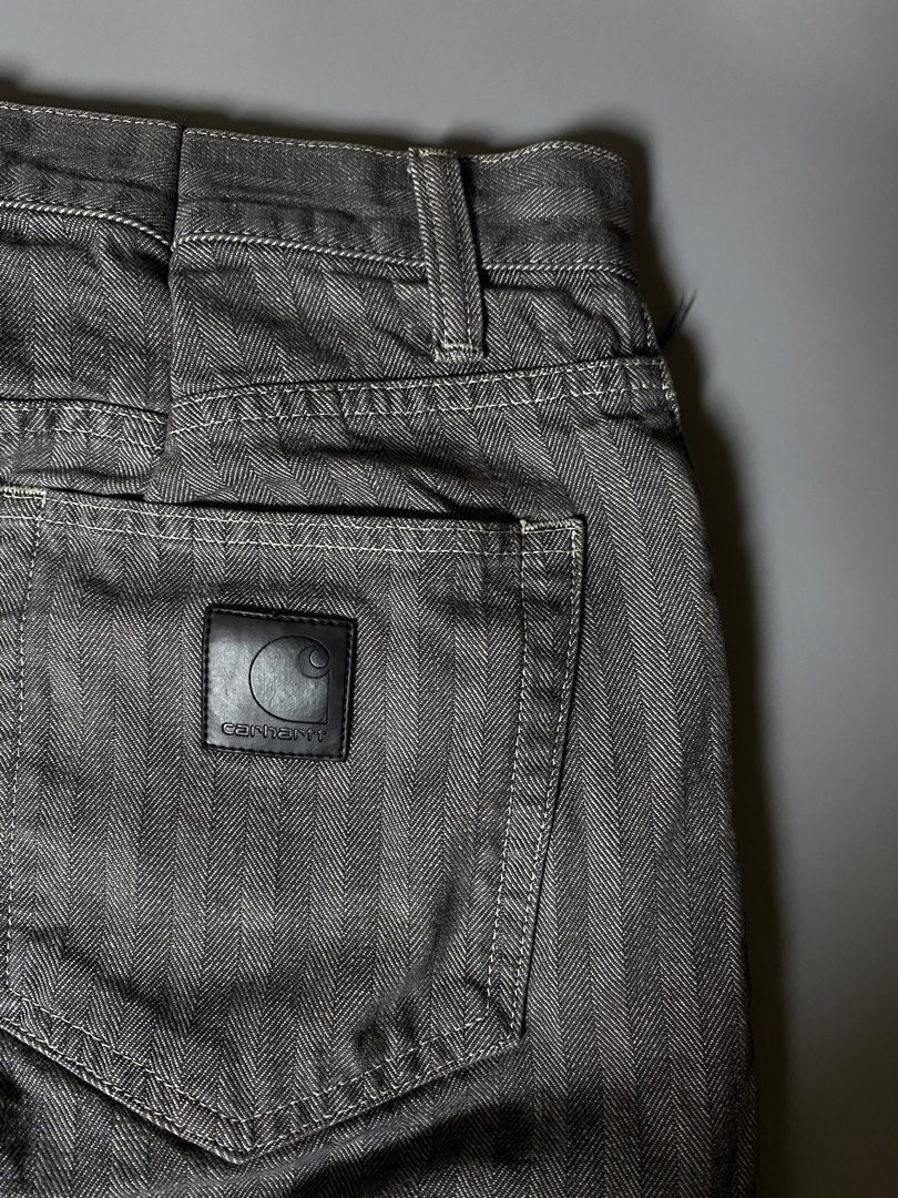 Carhartt WIP Menard Pants (Category: Jeans) located in Makati City. Submitted by earnx_ (Listing ID 1461545242, Image 3). Description: Carhartt WIP Menard Pants - Size 34 on tag - Dimension is 30x39 - 8 Leg Opening - 10 Thigh - Issue Altered from 34 to 30 - 2 Stains (Normal on carhartt).