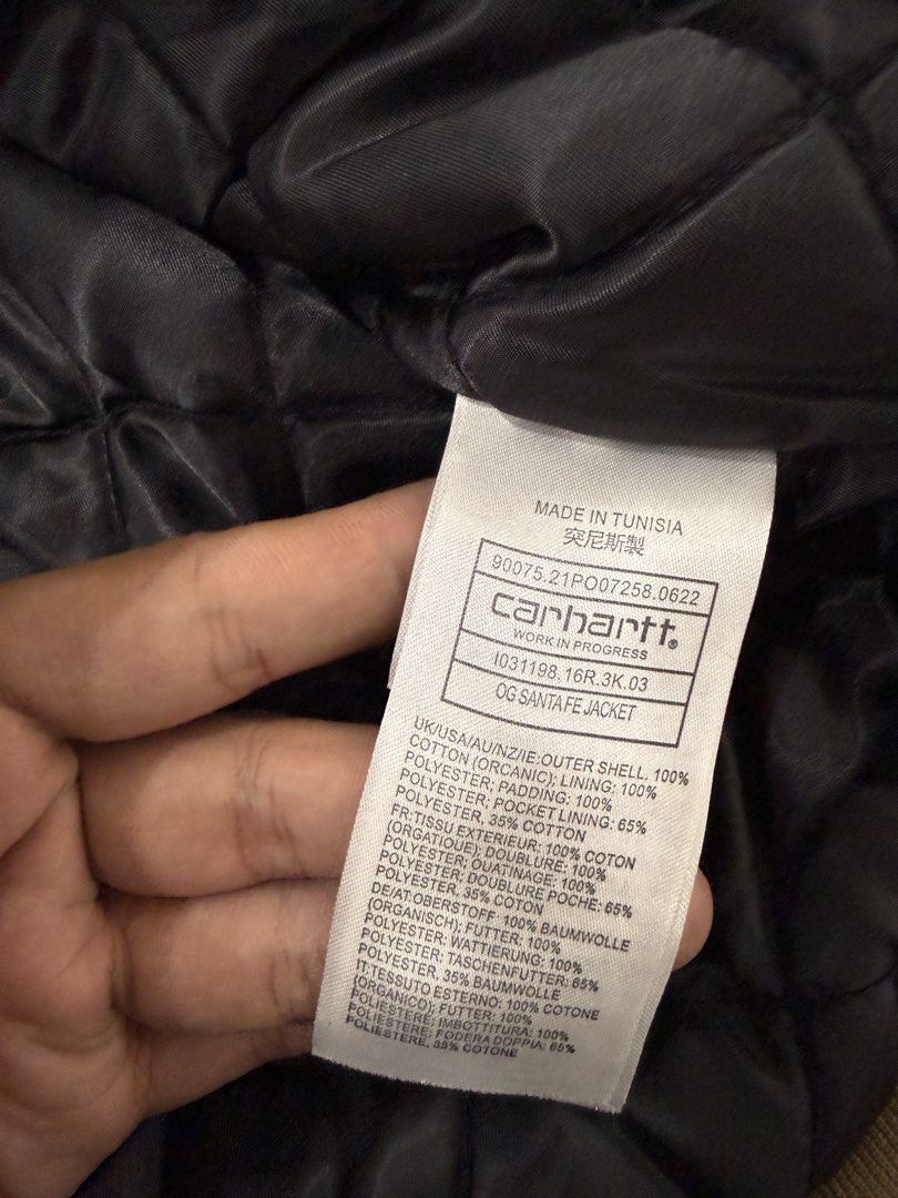 Carhartt WIP Sta Fe (Category: Coats, Jackets and Outerwear) located in Manila. Submitted by tindero-ng-damit (Listing ID 1461501953, Image 3). Description: CARHARTT WORK IN PROGRESS STA FE JACKET Measurement: 23-24 width 27 Length No issue - Flawless Complete tags 🏷️.