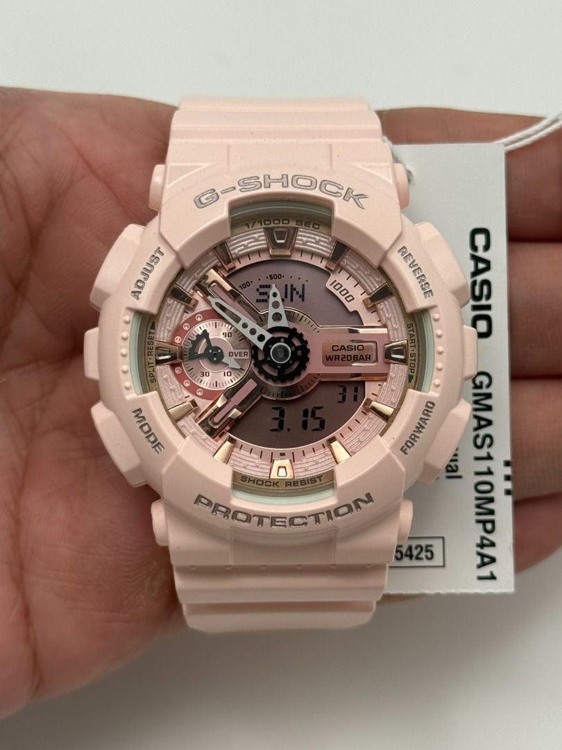 CAROUSALE! ORIGINAL G-SHOCK GMA-S110MP-4A1 (Category: Women's Watches) located in Manila. Submitted by lynbntz28 (Listing ID 1461404538, Image 1). Description: G-SHOCK GMA-S110MP-4A1 ⌚ Series: G-SHOCK S Series Display: Analog + Digital Movement: Quartz Case & Bezel: Resin Band: Resin Band Glass: Mineral Glass Case Size: 49 × 45.9 × 15.8 mm Weight: 56 g Water Resistance: 200M Shock Resistance: Yes Magnetic Resistance: Yes Battery: CR1220, approxim