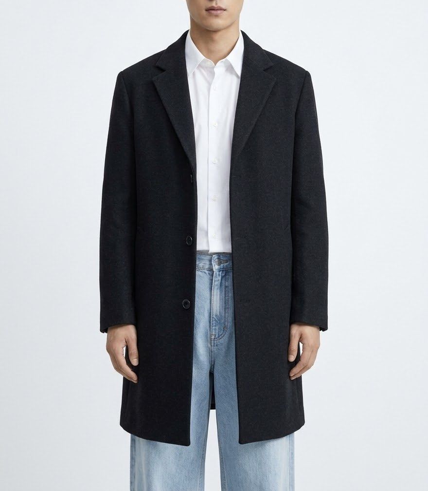Cashmere and Wool Blend Single-Breasted Overcoat (Category: Coats, Jackets and Outerwear) located in Caloocan City. Submitted by declutteringph. (Listing ID 1461526141, Image 1). Description: No Size on the tag! Dimensions: (inches) Shoulder width: 17.5” Bust width: 21” Body Length: 34” Sleeves Length: 24”.