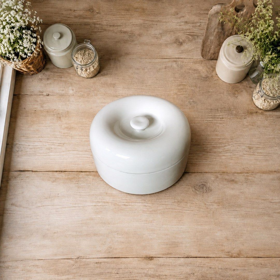 Ceramic Lidded Canister with Grater (Category: Other Kitchenware & Tableware) located in Quezon City. Submitted by handpickedecors (Listing ID 1461530923, Image 2). Description: Ceramic Lidded Canister with Grater 230.00 Size: 5.5”D x 3.5”H.