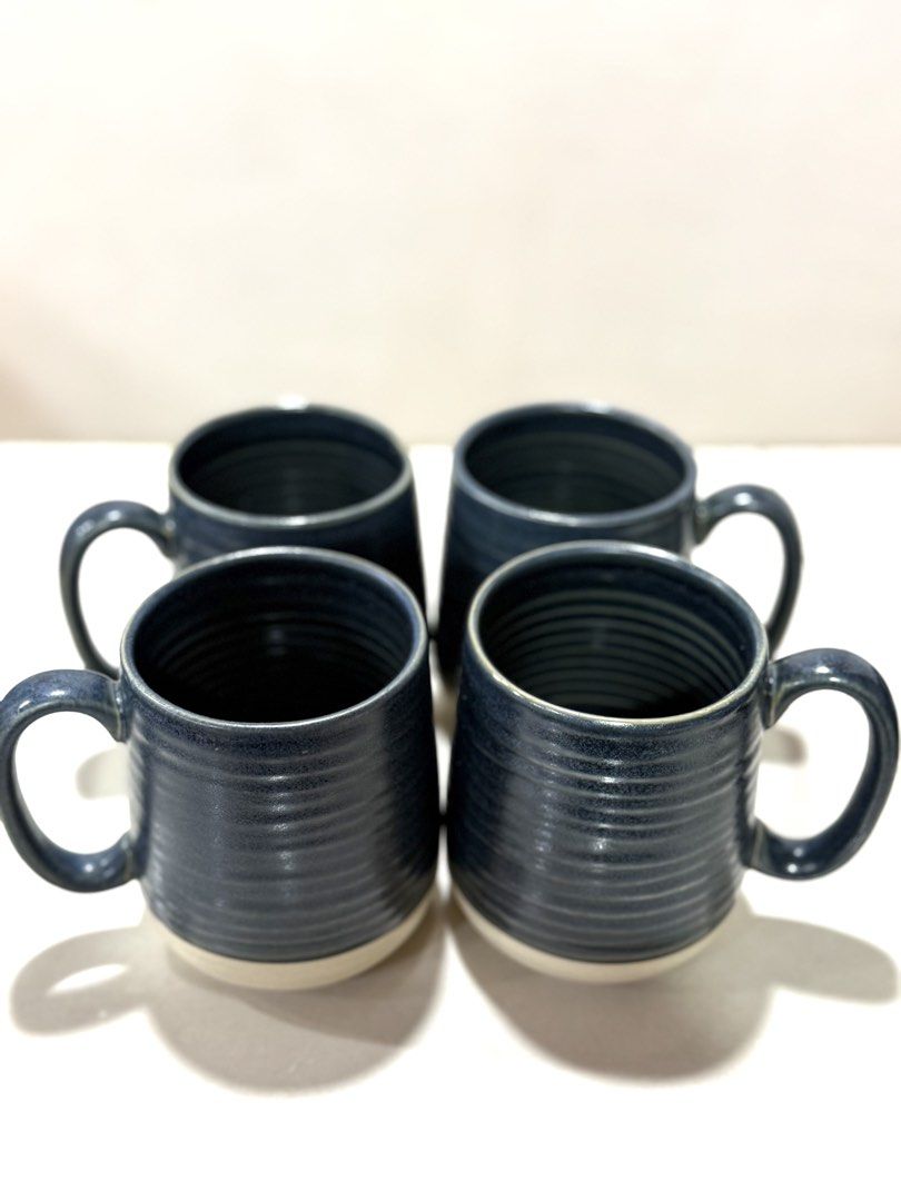 Ceramic Mugs (Navy) 4 Pieces (Category: Coffee & Tea Tableware) located in Mandaluyong City. Submitted by ardzensthrift (Listing ID 1461455896, Image 2). Description: Navy large ceramic mugs that can hold up to 500ml. Good quality..
