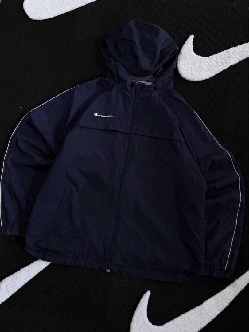 champion windbreaker jacket full zip (Category: Activewear) located in Manila. Submitted by styleandfly191238 (Listing ID 1461329191, Image 3). Description: length 28 width 23.5 issue none excllent condition complete tags and original color may vary due to light dm me for more inquiry mop g cash courier jnt or lalamove.