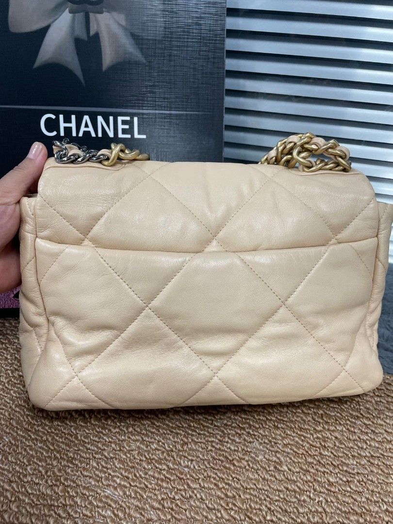 Chanel C19 medium (Category: Luxury Bags & Wallets) located in Quezon City. Submitted by nadine_miel (Listing ID 1461502945, Image 2). Description: Authentic Onhand Ready to ship Chanel C19 Medium (beige) Series 30 Complete Accessories but lost card 288k.