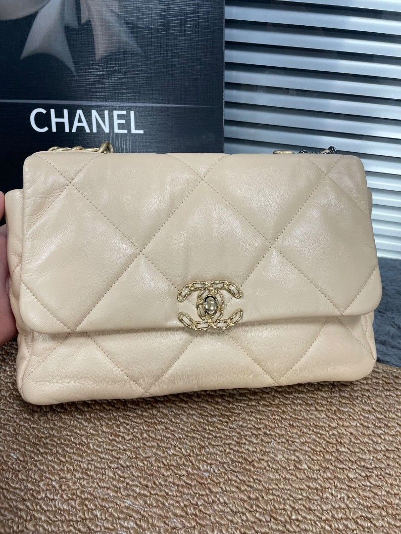 Chanel C19 medium (Category: Luxury Bags & Wallets) located in Quezon City. Submitted by nadine_miel (Listing ID 1461502945, Image 3). Description: Authentic Onhand Ready to ship Chanel C19 Medium (beige) Series 30 Complete Accessories but lost card 288k.
