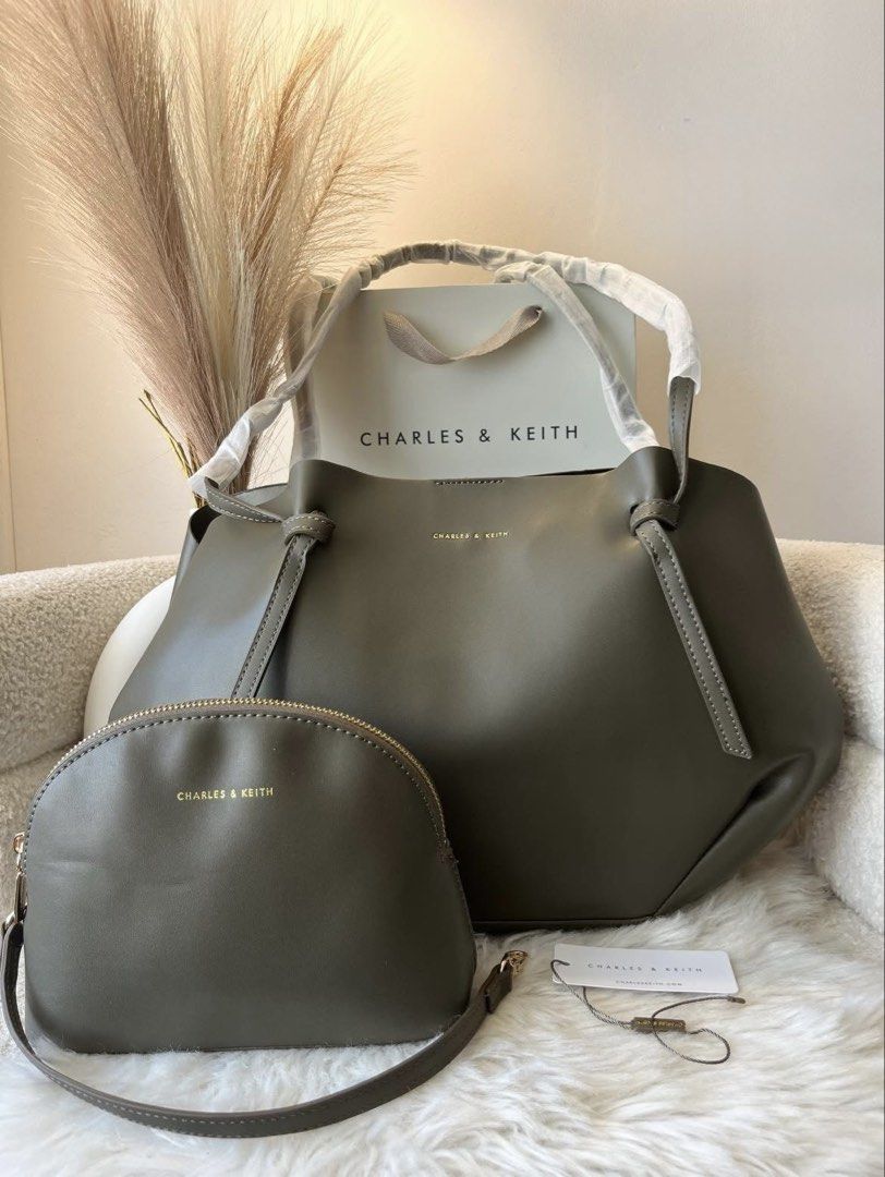Charles & Keith Tote Bag with Pouch - Mossgreen (Category: Tote Bags) located in Pasig City. Submitted by preloved.closet2 (Listing ID 1461558619, Image 1). Description: With Pouch Add paperbag plus 80 .