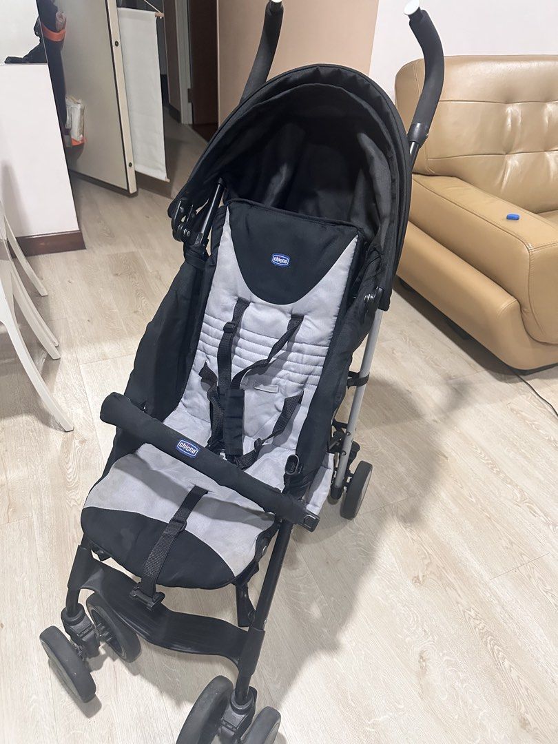 Chicco Stroller (Category: Strollers) located in Singapore. Submitted by abhi29.ec (Listing ID 1461476830, Image 1). Description: - Chicco stroller in black and grey - Lightweight and easy to maneuver - 8 wheels drive - Features a secure 5-point harness - Folds compactly for convenient storage - Ideal for everyday outings.