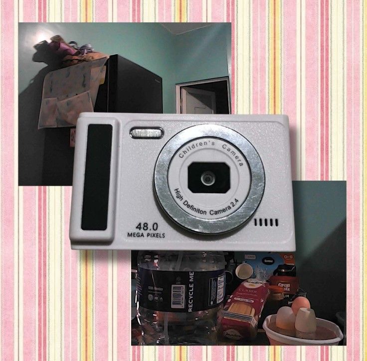 Children's Camera 4k Digital Camera for Photography (Category: Cameras) located in Manila. Submitted by kaeeeenn (Listing ID 1461433960, Image 1). Description: 📸 4K 48MP Mini Digital Camera ✨ No issues / fully working 📷 4K video • 48MP • 16× digital zoom 💗 Compact and cute — perfect for everyday photos & videos 📦 Inclusions: Unit only 🚚 Delivery 📍 Location: Sta. Rosa, Laguna.