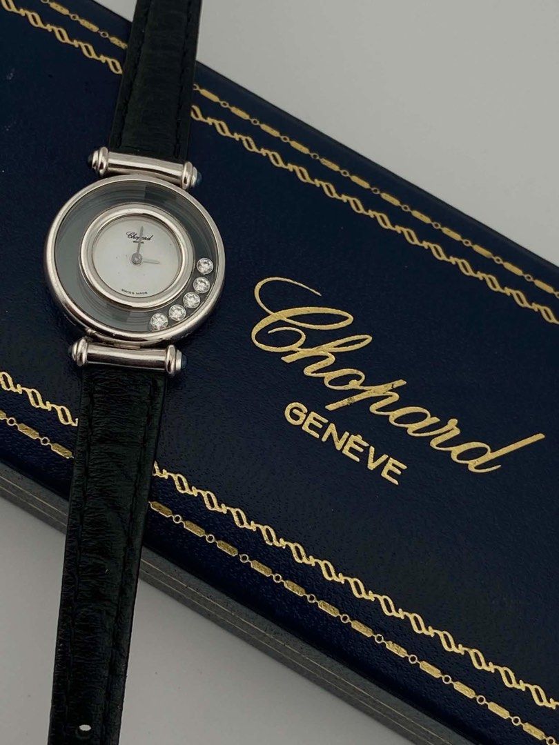 Chopard Dancing Diamonds (Category: Luxury Watches) located in Manila. Submitted by mnlwatchsociety (Listing ID 1461344194, Image 2). Description: Chopard Happy Diamonds — 18K White Gold An unmistakable Chopard icon, elevated by the precious metal that surrounds it. This Chopard Happy Diamonds is crafted in solid 18K white gold, giving the watch a substantial, luxurious character that goes far beyond the appearance of ordinary steel or plated jew