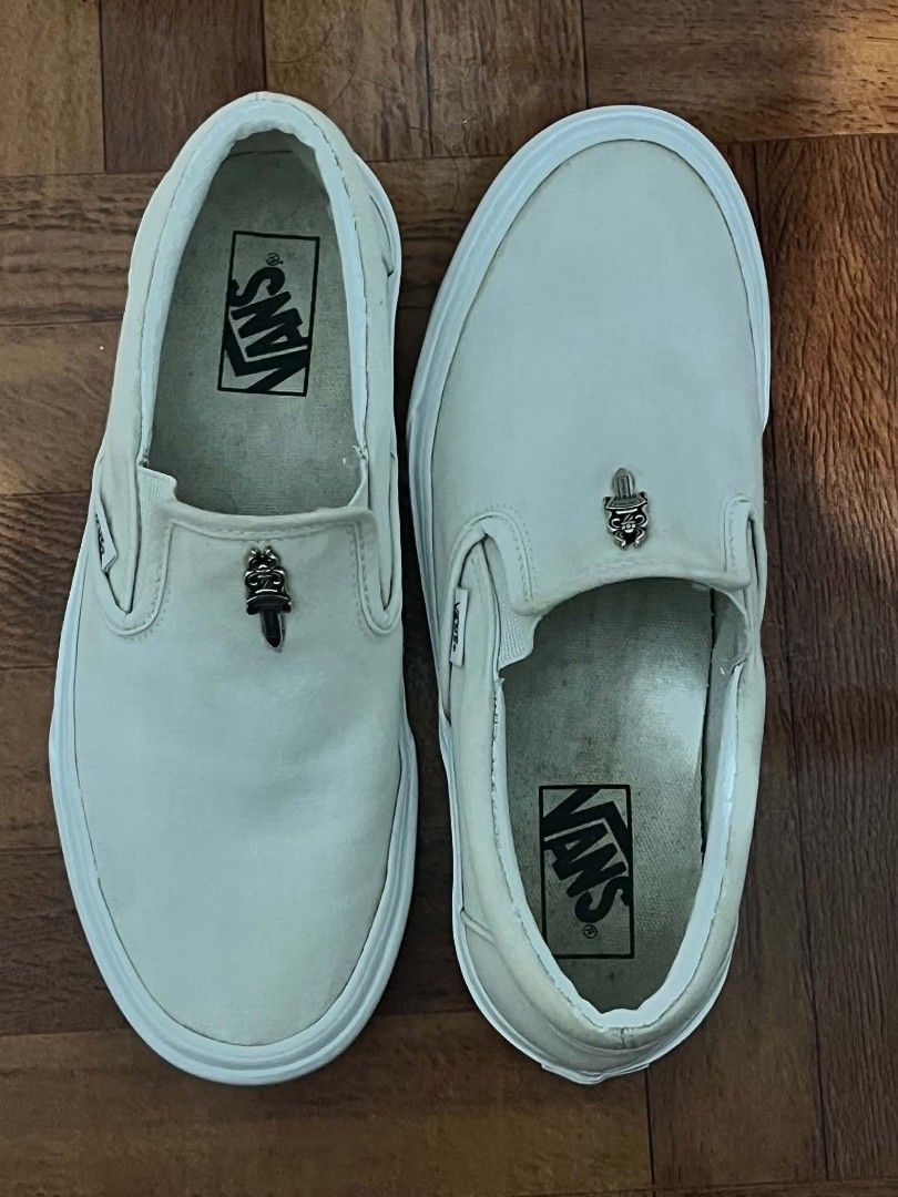 Chrome heart van's (Category: Sneakers) located in San Fernando. Submitted by thriftyteen012 (Listing ID 1461349749, Image 1). Description: chrome heart vans fits size 8 25.5cm insole goods for psg issue leather lining is starting to peel but overall good condition just needs cleaning.