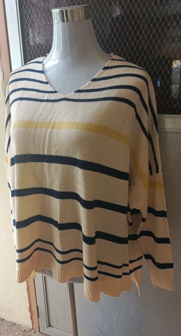 Ciaopanic Striped V-Neck Sweater (Category: Coats, Jackets and Outerwear) located in Cebu City. Submitted by violacloset (Listing ID 1461467306, Image 3). Description: Measurements: length: 24 in width: 30 in.