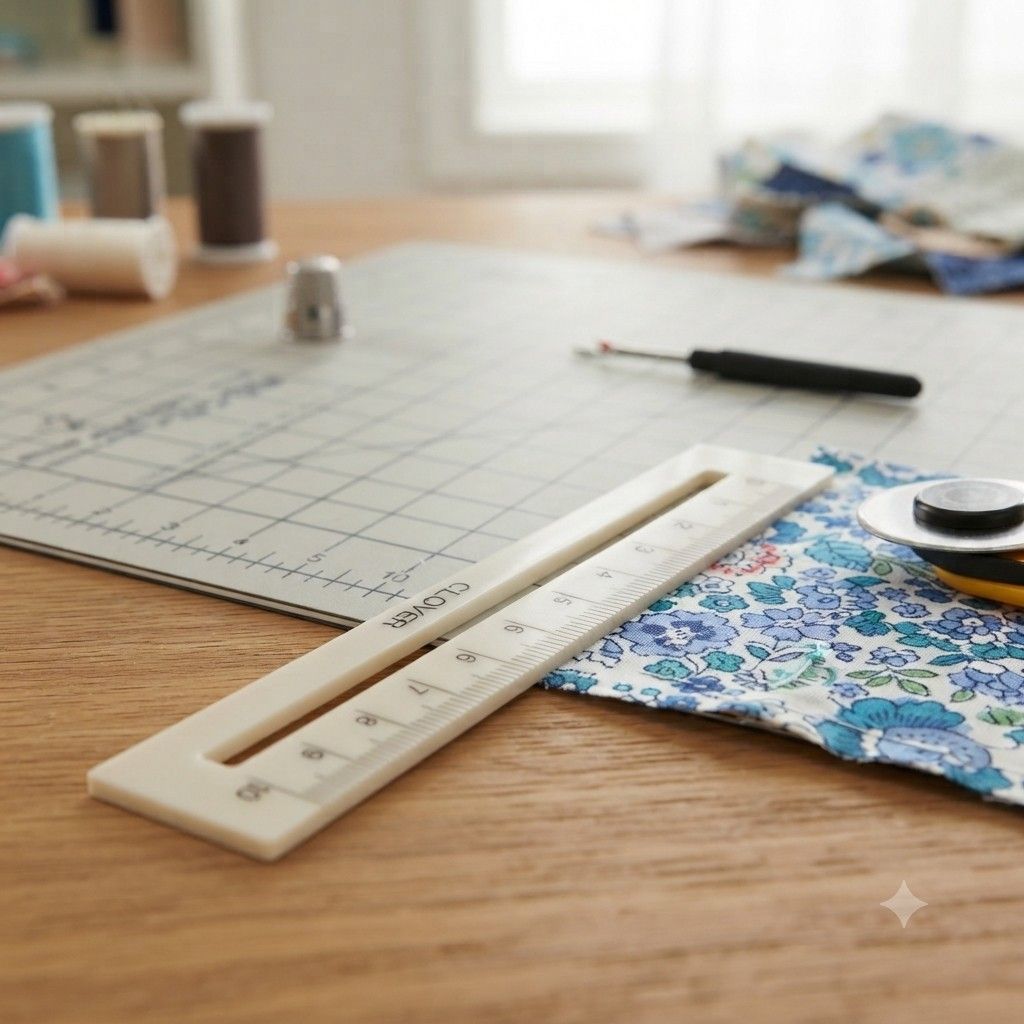 Clover Patchwork Ruler — 10 cm Precision Sewing and Quilting Tool (Category: Other Stationery & Craft) located in General Santos City (Dadiangas). Submitted by ciliegina.gx. (Listing ID 1461413483, Image 2). Description: Improve your sewing and quilting precision with this lightweight, clear 10 cm patchwork ruler featuring easy-to-read metric measurements for flawless cutting and layout every time. Measurements (approx.) •Length: 4.7 in/12 cm •Wi