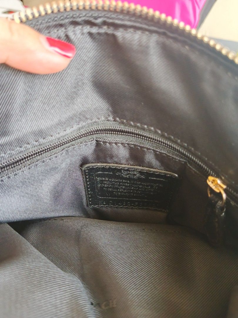 Coach (Category: Luxury Bags & Wallets) located in Tayabas. Submitted by sickfinds (Listing ID 1461483672, Image 3). Description: The selected item appears to be a Coach Christie Carryall featuring a black and grey signature patterned canvas with black leather trim and gold-tone hardware. Mini Dents (unoticeble) In Very Good Condition.