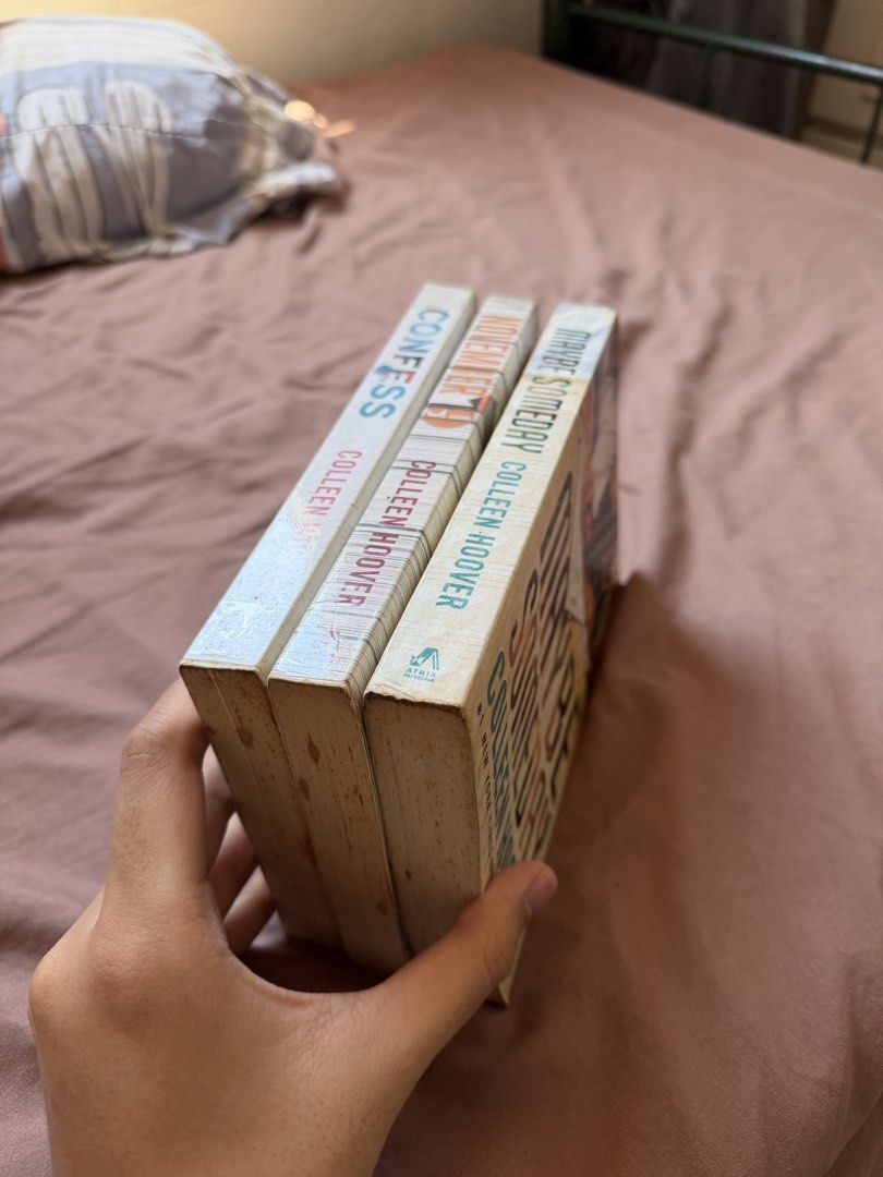 Colleen Hoover Bundle (Category: Storybooks) located in Imus. Submitted by knjzpr (Listing ID 1461365056, Image 2). Description: FOR SALE! Set of 3 Colleen Hoover books: 1. Maybe Someday 2. November 9 3. Confess 📌 All paperback editions 📌 Pages show some yellowing due to age .