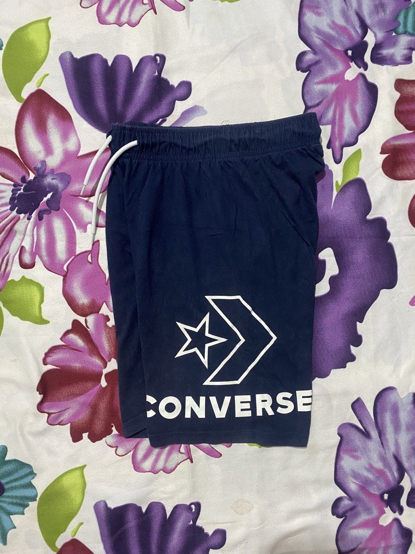 Converse Navy Blue Shorts with Logo Size S (Category: Shorts) located in Las Pinas. Submitted by johnpaul2525 (Listing ID 1461326302, Image 1). Description: - Navy blue Converse shorts - Classic Converse star logo and wordmark - Elastic waistband with drawstring for a comfortable fit - Ideal for casual wear or sports - Size S, fits 140-160cm.