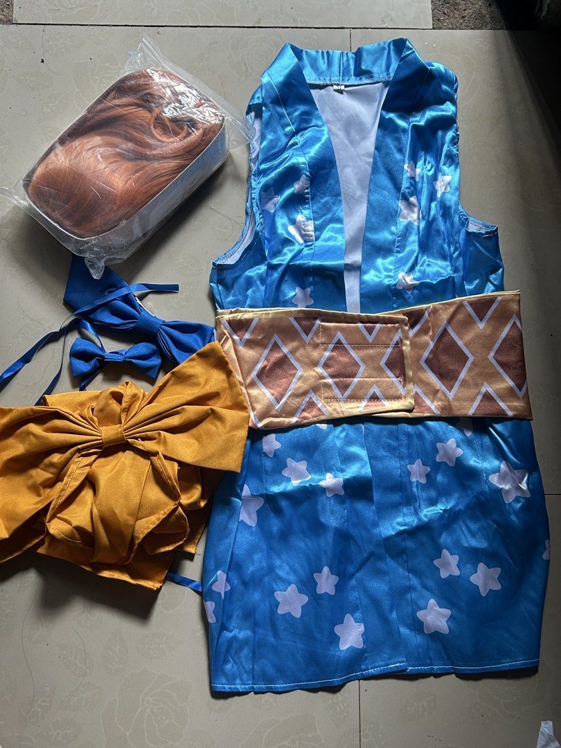 COSTUME FOR SALE (Category: Coats, Jackets and Outerwear) located in Manila. Submitted by kazuha_clo (Listing ID 1461390379, Image 2). Description: FS ONLY FULLSET WITH WIG ALL BRANDNEW Nami Wano Arc ₱1,000‼️ size : s-m (m on tag) inclusion wig (net type) - still look brandnew inalis lang sa pouch kimono ribbon 2pcs belt Hinata hyuga ₱1,000‼️ SOLD‼️ size : s-m (m on tag) Inclusion wig (net type brandnew untrim pa) top short bandage leg bag socks 
