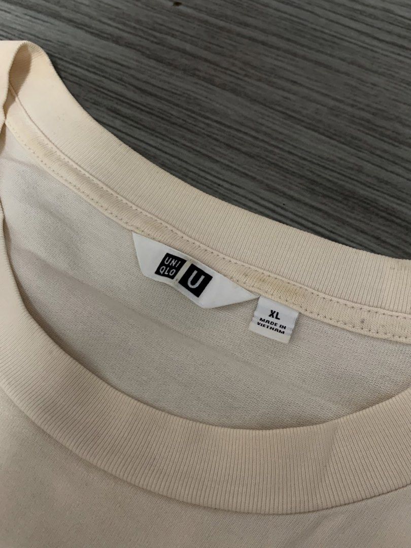 cream-colored Uniqlo U crew neck (Category: Tshirts & Polo Shirts ) located in Manila. Submitted by marvzz088 (Listing ID 1461477781, Image 3). Description: .