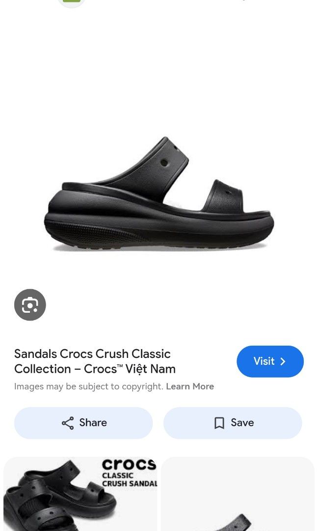 CROCS CLASSIC CRUSH CLOG (Category: Flats & Sandals) located in Cebu City. Submitted by shopwithshee (Listing ID 1461372191, Image 2). Description: Hi🖐 Welcome to my shop! All items are guaranteed 💯 orig. All Br@nded preloved items with ff conditions; Likenew ( LN), Excellent Used condition ( EUC), Very good condition (VGUC) Kindly refer Details in the pic. Dont hesitate to dm for more pics and angle you want to see. I will be happy to respond 