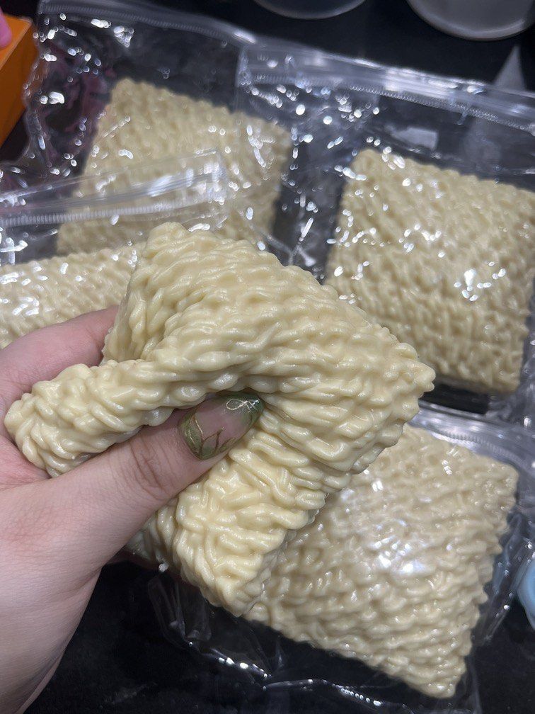 crunchy ramen noodle block squishy (Category: Designer & Blind Box Toys) located in Manila. Submitted by veeri.yu (Listing ID 1461509184, Image 1). Description: ‼️PLS READ BEFORE INQUIRING‼️ this is brand new condition price is FIXED comes with ziplock bag check veeri.yu (tt) for squishy video 🤳 📍MANILA (near malacanang) 💸 mop gcash ONLY 📦 mod j&t or lalamove ONLY for j&t: payment po muna then shipment lala: payment po muna then book shipment