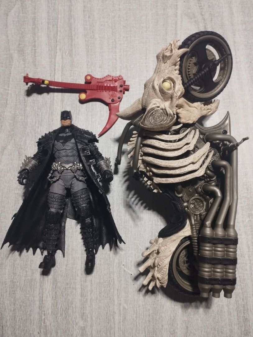 DC Multiverse Death Metal Batman with Batcycle (Category: Action & Battle Toys) located in San Pablo. Submitted by thebeehivecollectibles (Listing ID 1461438180, Image 1). Description: DC Multiverse Death Metal Batman with Batcycle Figure in good condition and no issues Items in Laguna Shipping at buyers expense and booking.