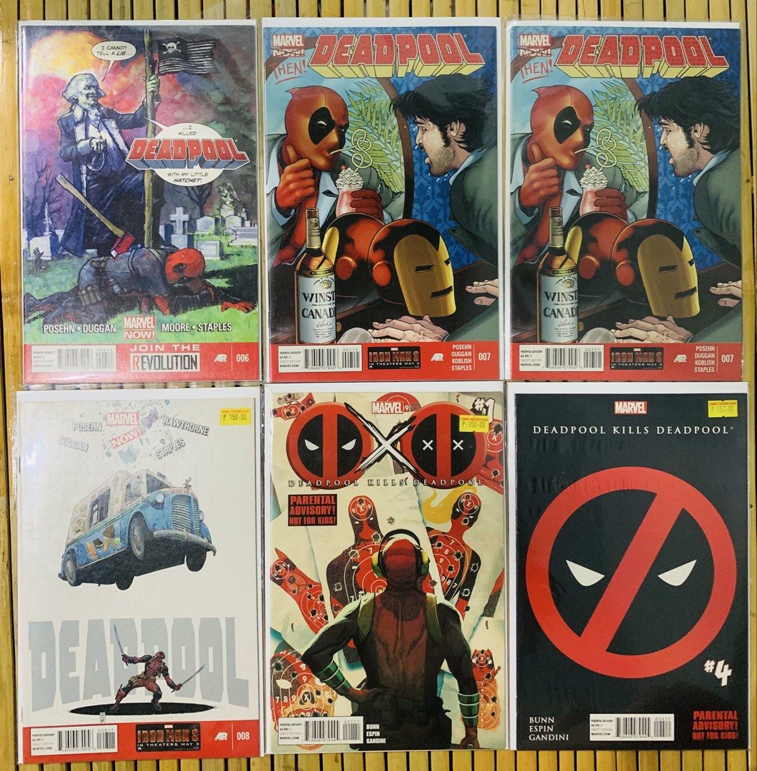 Deadpool Comics (Category: Comics & Manga) located in Pasig City. Submitted by gabsalvador (Listing ID 1461478331, Image 3). Description: For sale: - Rare Deadpool comic books for sale • Deadpool Kills The Marvel Universe # 1 - 4 (2012 1st printing) - vf/nm - ₱3750 • Deadpool vol. 5 (2013) - issues # 1 to 8 (2 copies of # 6 and 7) - issue # 1 HTF low print Skottie You “Screw U” variant - Deadpool Kills Deadpool issues 1 and 2 - vf/nm (all 1st pri