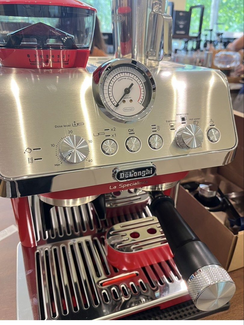 DeLonghi La Specialista Espresso Machine - Red (Category: Coffee Machines & Makers) located in Cebu City. Submitted by melinda.r (Listing ID 1461457965, Image 1). Description: Ongoing business: Milk tea, coffee, and pizza stall High foot traffic location All equipment inside the store included: (all are 100 % brand new set up for this store) Coffee machine Freezer Refrigerator Oven Pearl Cooker CCTV Mixer Electric Fan Complete cafe shop equipment