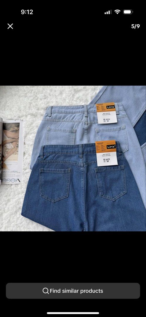 Denim pants for women (Category: Jeans) located in Cavite. Submitted by cbarizo (Listing ID 1461485853, Image 2). Description: Never been used. Nalabhan lang RFS: wrong size.