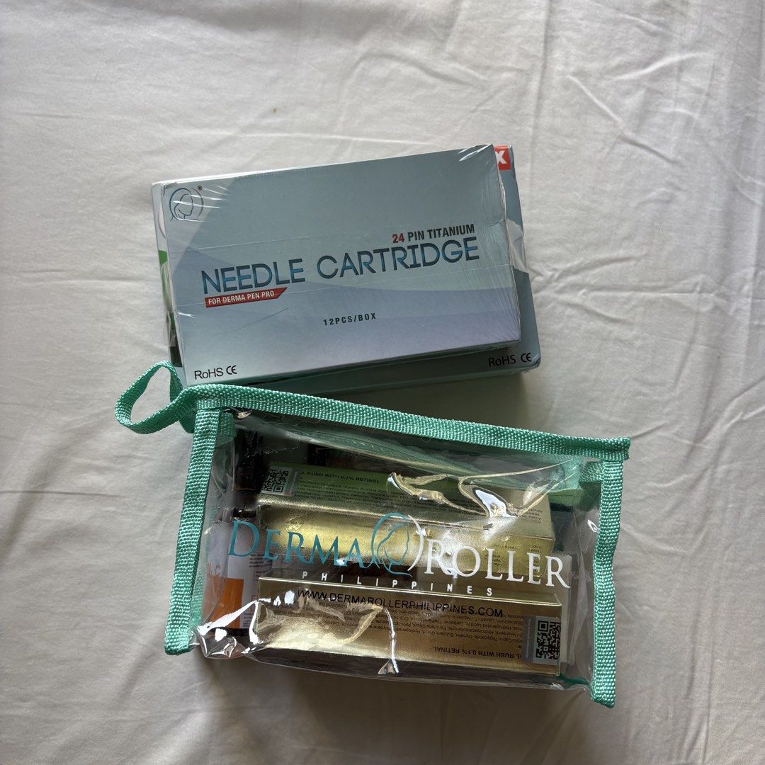 Derma Roller Philippines Pen Max Wireless Home Micro Needling System Package (Category: Face Care) located in Pasig City. Submitted by notshynotmeee (Listing ID 1461561700, Image 2). Description: - Derma Pen Max Wireless Home Micro Needling System - Package includes: Pen, 24-pin titanium needle cartridges, various serums, and patches - Benefits: Skin rejuvenation, scar treatment, hair growth - Condition: All items are sealed and ready for use - A